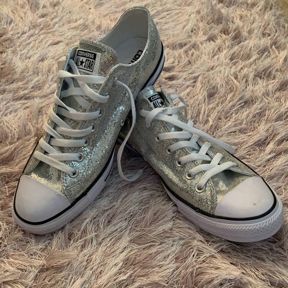 Brand New Silver Wmns Converse Sneakers-Rare